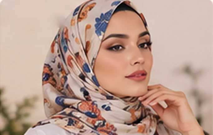 حجاب مطبوع بالورود